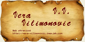 Vera Vilimonović vizit kartica